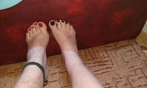 Red&black pedicure