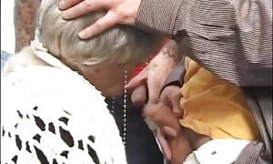 Horny Granny Knows Pretty Well How To Handle Gang Bang